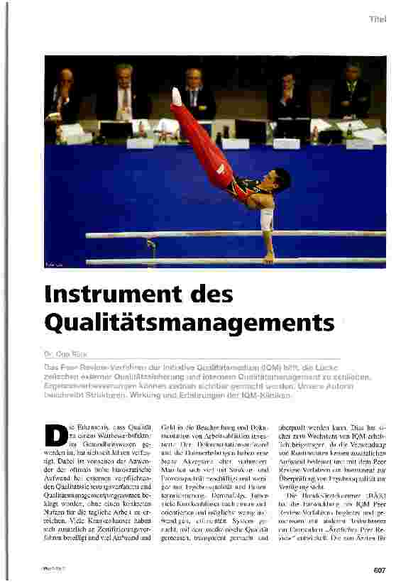 Vorschauseite 1: Instrument des Qualitätsmanagements