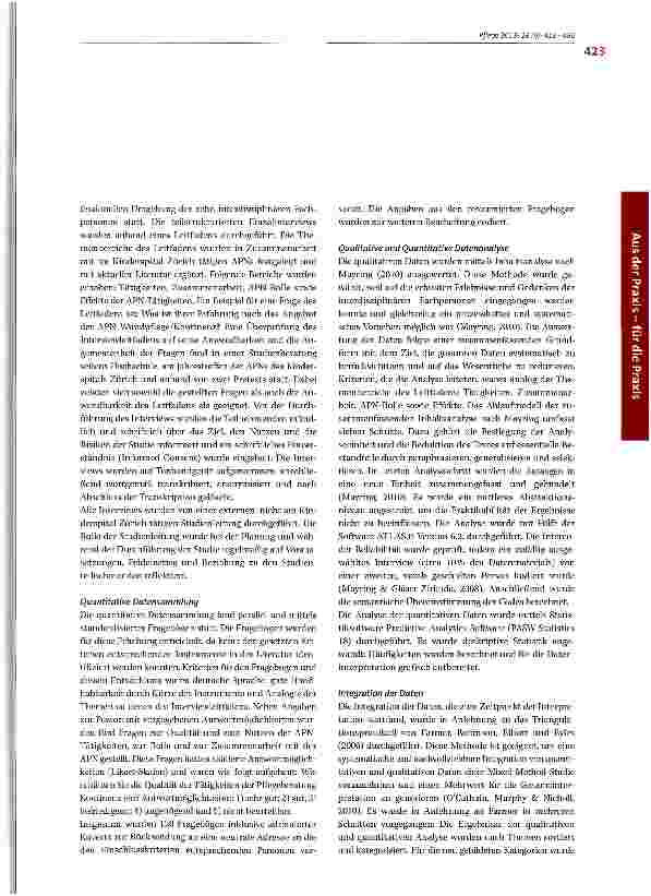 Vorschauseite 3: Evaluation pädiatrischer Advanced Practice Nurses: Qualität und Nutzen für die Schweiz?