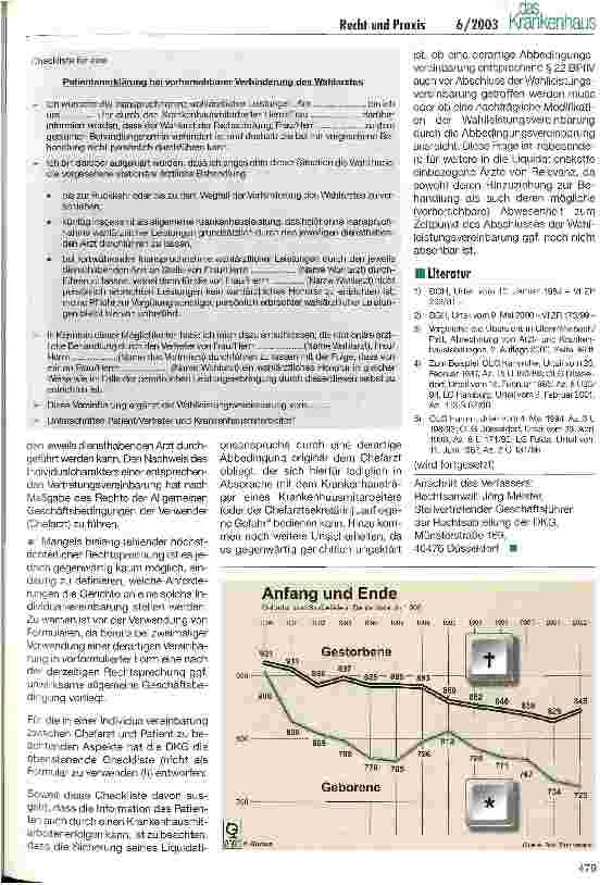 Vorschauseite 4: Aktuelle rechtliche Anforderungen an Behandlungsverträge, Wahlleistungsvereinbarungen, Patientenerklärungen etc.