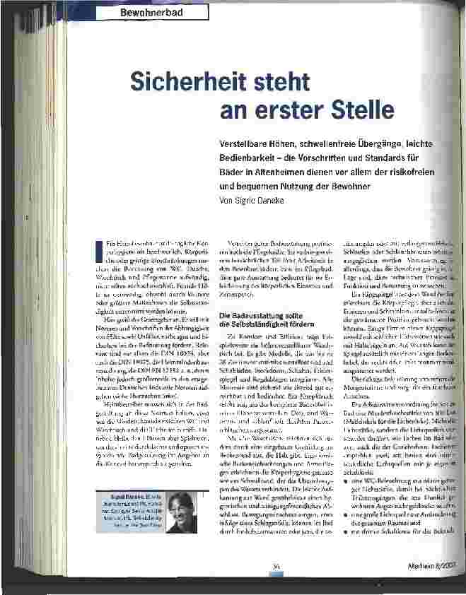 Vorschauseite 1: Sicherheit steht an erster Stelle