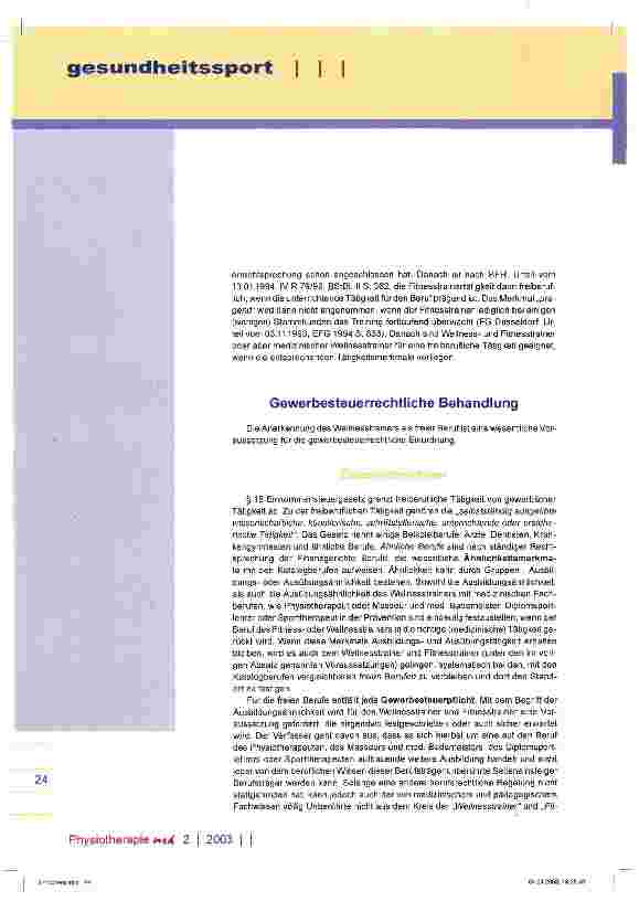 Vorschauseite 4: Relevante Aspekte und Risiken für den selbstständigen Physiotherapeuten