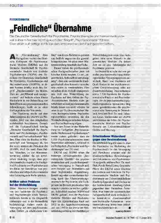 Vorschauseite 1: „Feindliche Übernahme