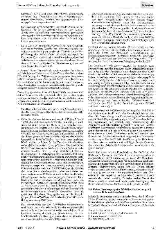 Vorschauseite 3: Urlaub bei Erwerbsminderungsrente - das Urteil des BAG vom 7. August 2012