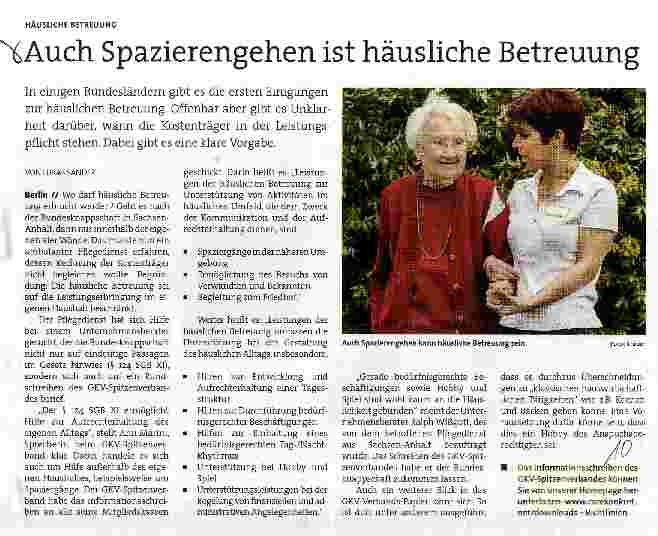 Vorschauseite 1: Spazierengehen ist häusliche Betreuung