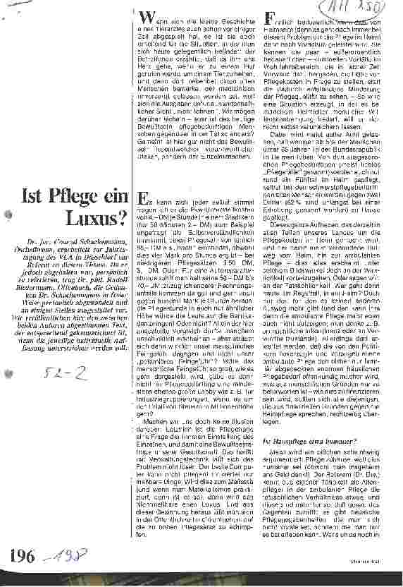 Vorschauseite 1: Ist Pflege ein Luxus?
