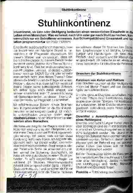 Vorschauseite 1: Stuhlinkontinenz