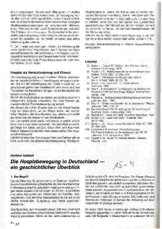Vorschauseite 5: Lebenshilfe bis zum Tode - Hospizbewegung