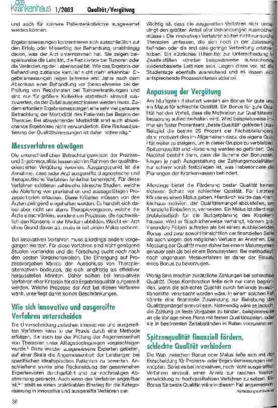 Vorschauseite 2: Qualitätsorientierte Vergütung im Krankenhaus