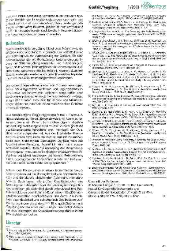 Vorschauseite 5: Qualitätsorientierte Vergütung im Krankenhaus