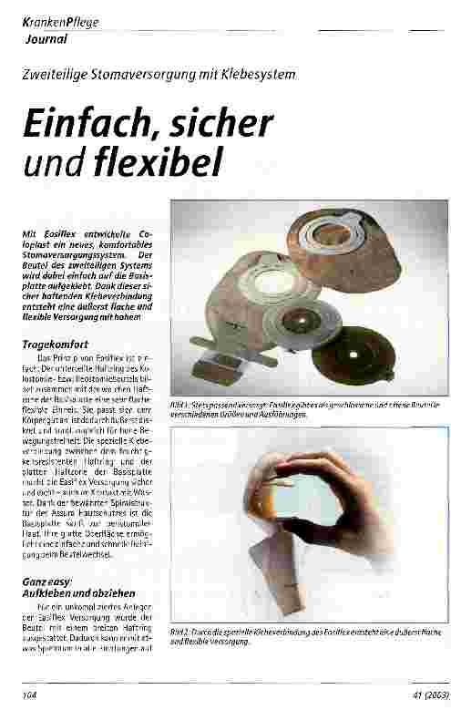 Vorschauseite 1: Einfach, sicher und flexibel Zweiteilige Stomaversorgung mit Klebesystem