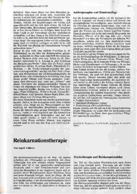Vorschauseite 3: Krankenpflege aus anthroposophischer Sicht - eine Alternative?