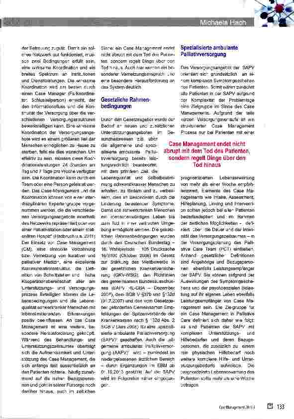 Vorschauseite 2: Palliative Care im Kontext von Case Management (CM)