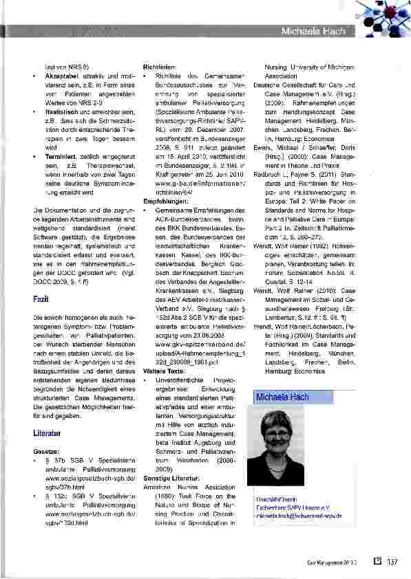Vorschauseite 6: Palliative Care im Kontext von Case Management (CM)