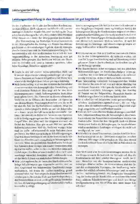 Vorschauseite 5: Mengenentwicklung im Krankenhaus - die Fakten sprechen lassen