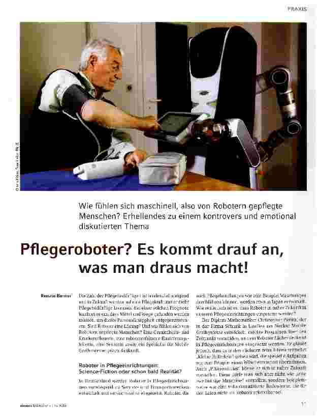 Vorschauseite 1: Pflegeroboter? Es kommt drauf an, was man draus macht!