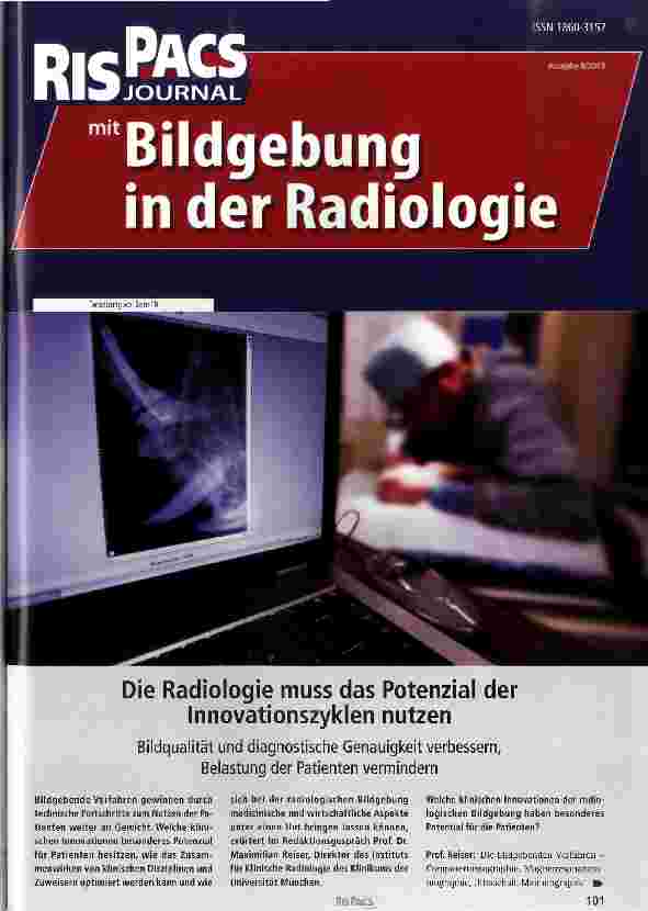 Vorschauseite 1: Die Radiologie muss das Potenzial der Innovationszyklen nutzen