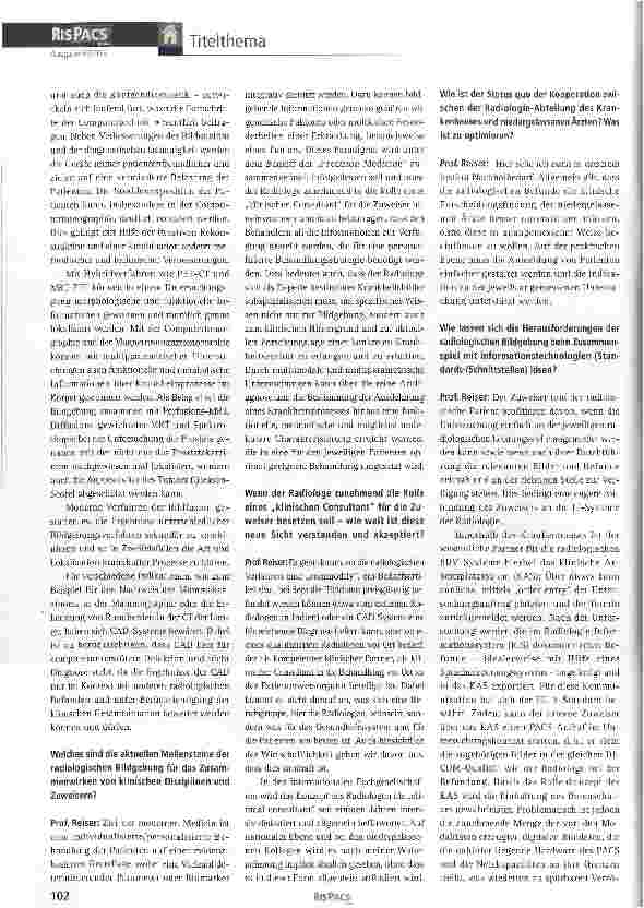 Vorschauseite 2: Die Radiologie muss das Potenzial der Innovationszyklen nutzen