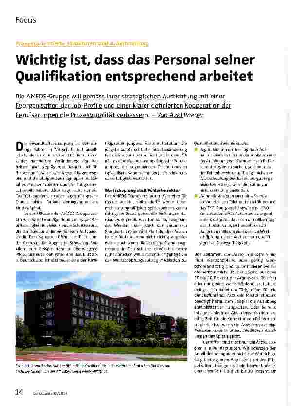 Vorschauseite 1: Wichtig ist, dass das Personal seiner Qualifikation entsprechend arbeitet