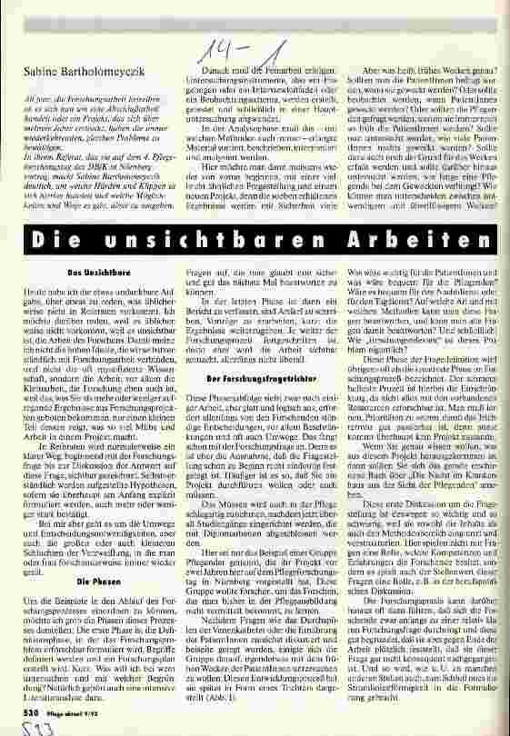 Vorschauseite 1: Die unsichtbaren Arbeiten im Forschungsprozeß