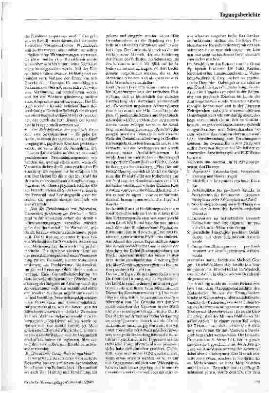 Vorschauseite 2: Psychisch Kranke in der Arbeitswelt Fachtagung 15. -17. 02. 93 Ev. Akademie Bad Boll