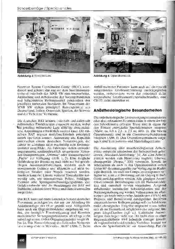 Vorschauseite 3: Anästhesiologische und notfallmedizinische Besonderheiten im Feldlazarett Prizren (Kosovo)