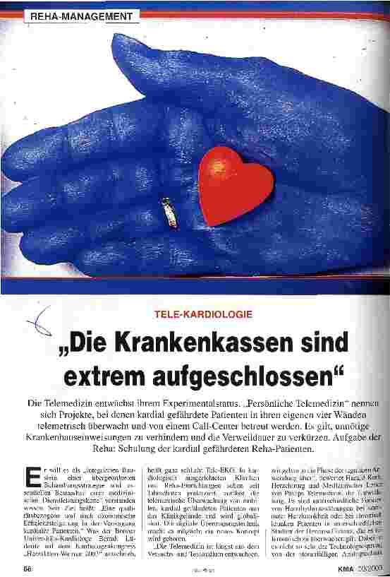 Vorschauseite 1: Die Krankenkassen sind extrem aufgeschlossen Tele-Kardiologie