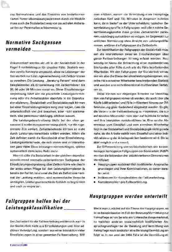 Vorschauseite 2: Sozialarbeit hat einen Preis Gerechte innerbetriebliche Leistungsverrechnung mit den Fallgruppen der Sozialarbeit (FdS)