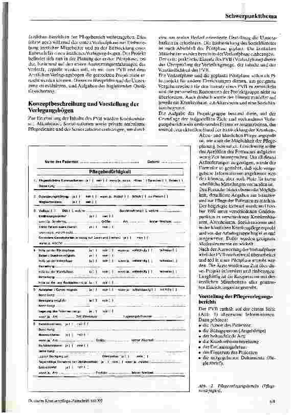 Vorschauseite 2: Erarbeitung und Einführung eines Pflegeverlegungsberichts (PVB)