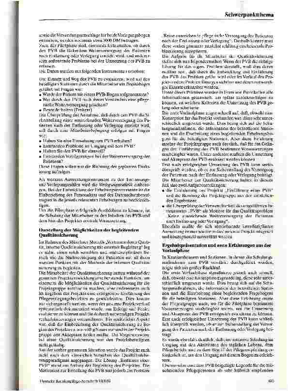 Vorschauseite 4: Erarbeitung und Einführung eines Pflegeverlegungsberichts (PVB)