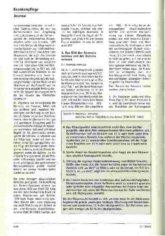 Vorschauseite 2: Klinik der Eßstörungen. Aus der Klinik für Psychotherapie u. Psychosomatik der Rheinischen Landesund Hochschulklinik Essen