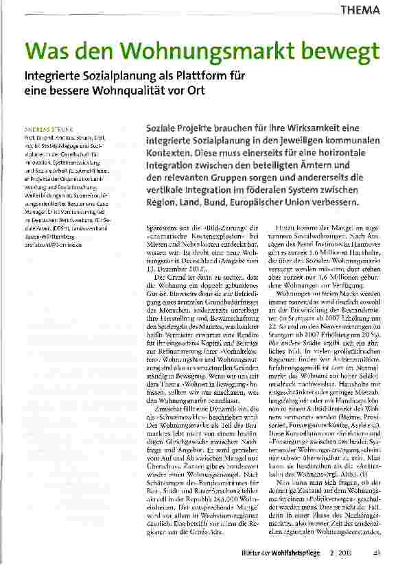 Vorschauseite 1: Was den Wohnungsmarkt bewegt