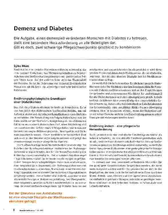 Vorschauseite 1: Demenz und Diabetes