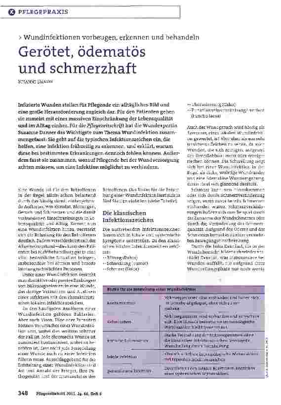 Vorschauseite 1: Gerötet, ödematös und schmerzhaft
