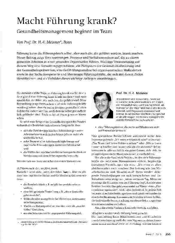 Vorschauseite 1: Macht Führung krank?