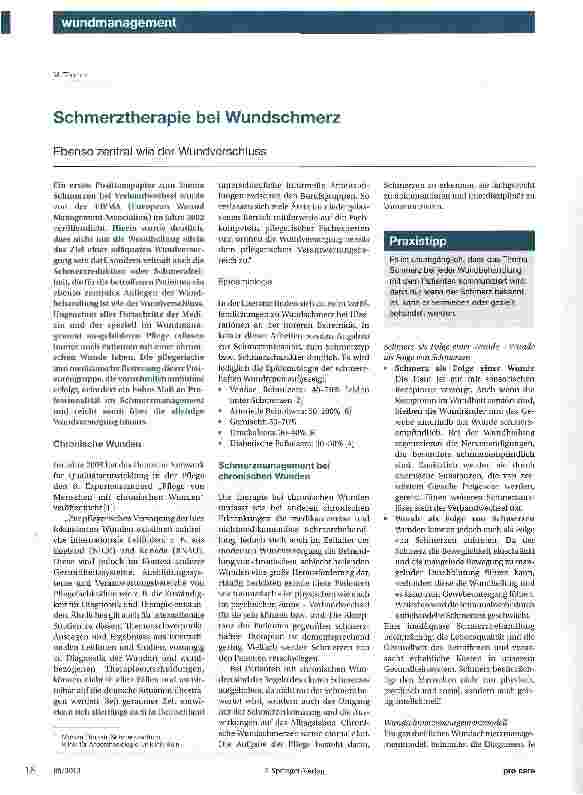 Vorschauseite 1: Schmerztherapie bei Wundschmerz