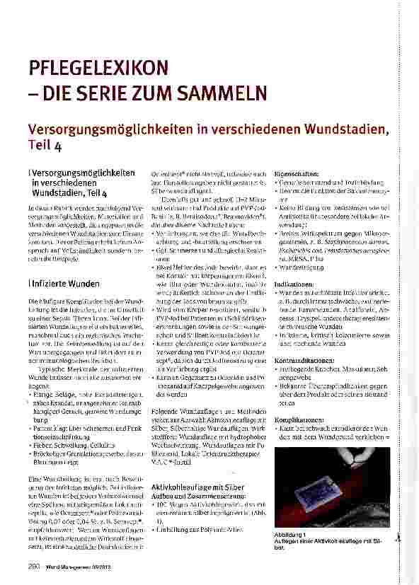 Vorschauseite 1: PFLEGELEXIKON-DIE SERIE ZUM SAMMELN Versorgungsmöglichkeiten in verschiedenen Wundstadien, Teil 4