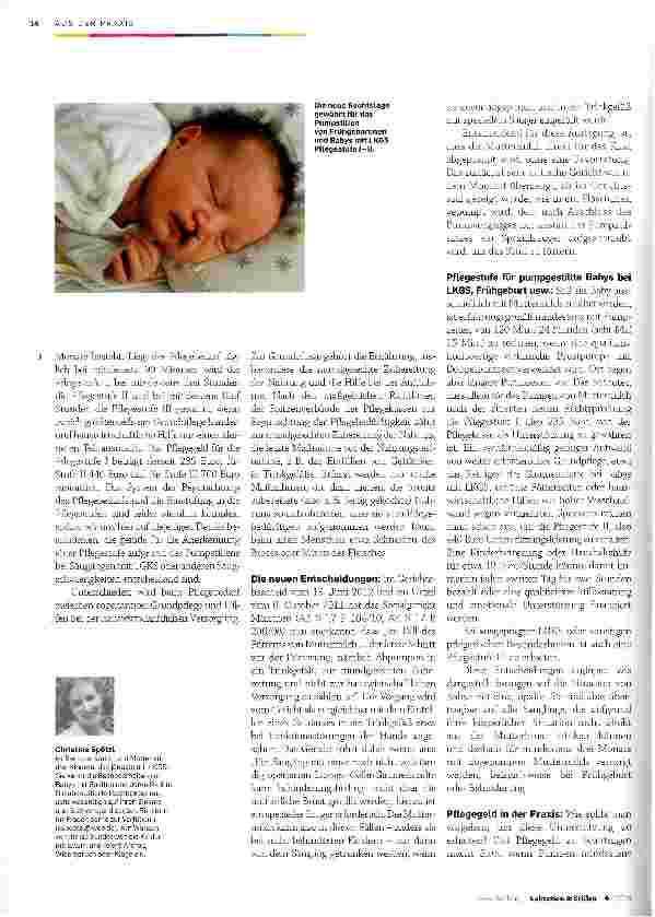 Vorschauseite 2: LKGS, Frühgeburt. .. endlich Pflegegeld für das Pumpstillen