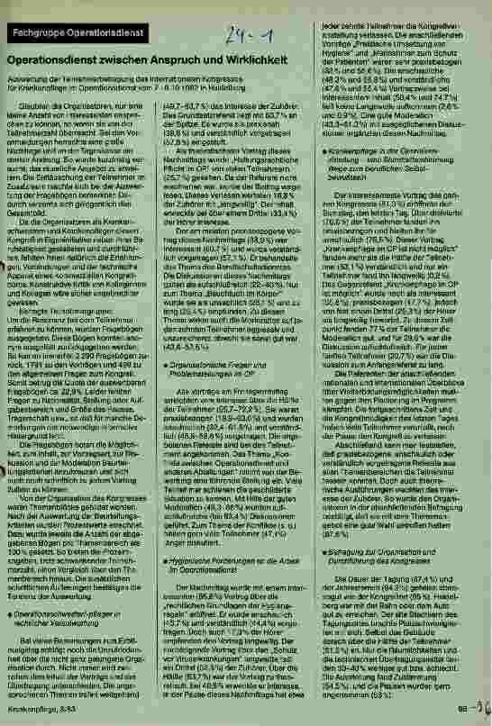 Vorschauseite 1: Operationsdienst zwischen Anspruch und Wirklichkeit