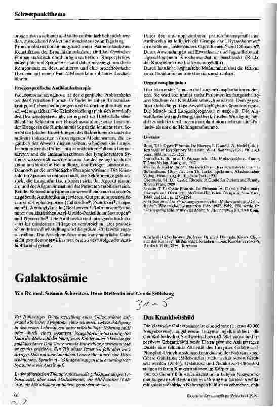 Vorschauseite 1: Galaktosämie