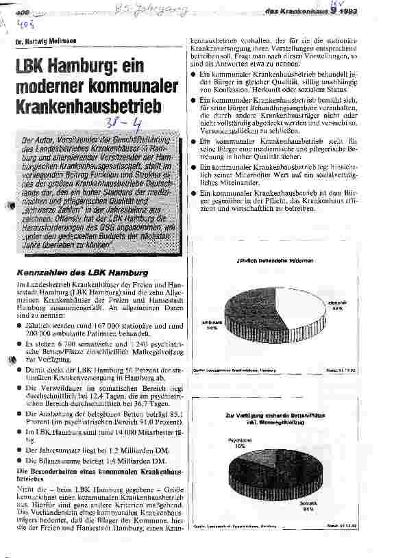 Vorschauseite 1: LBK Hamburg: ein moderner kommunaler Krankenhausbetrieb