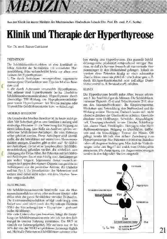 Vorschauseite 1: Klinik und Therapie der Hyperthyreose