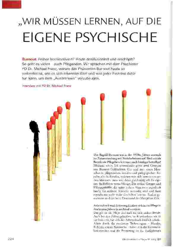 Vorschauseite 1: Wir müssen lernen auf die eigene psychische Gesundheit zu achten