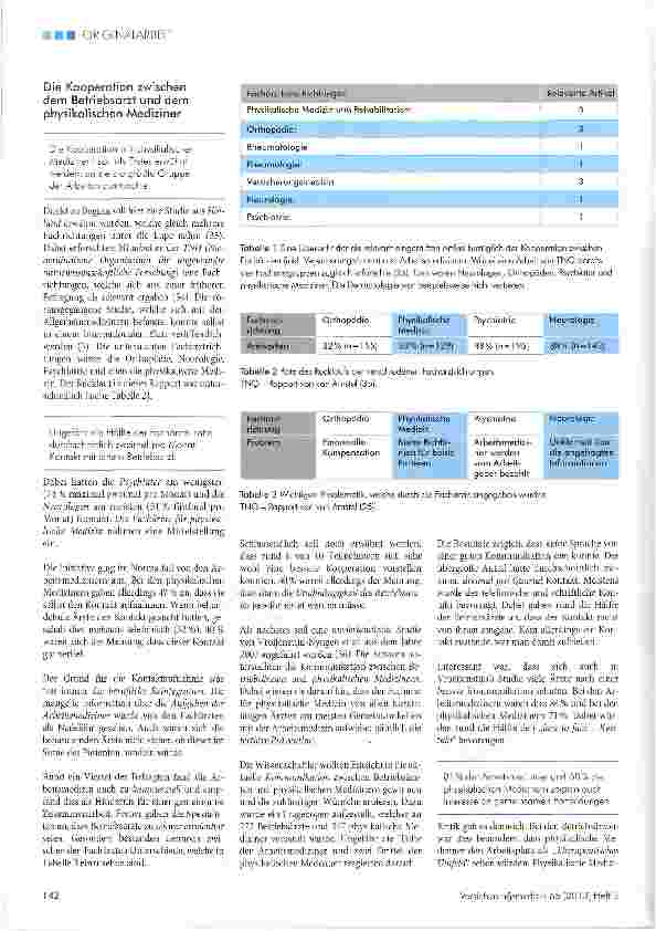 Vorschauseite 3: Die Kooperation zwischen Arbeitsmedizinern und anderen Fachärzten einschließlich Versicherungsmedizinern