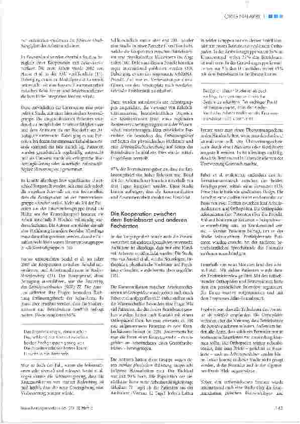 Vorschauseite 4: Die Kooperation zwischen Arbeitsmedizinern und anderen Fachärzten einschließlich Versicherungsmedizinern