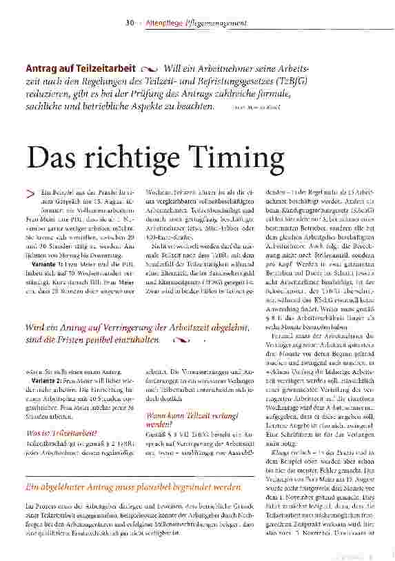 Vorschauseite 1: Das richtige Timing