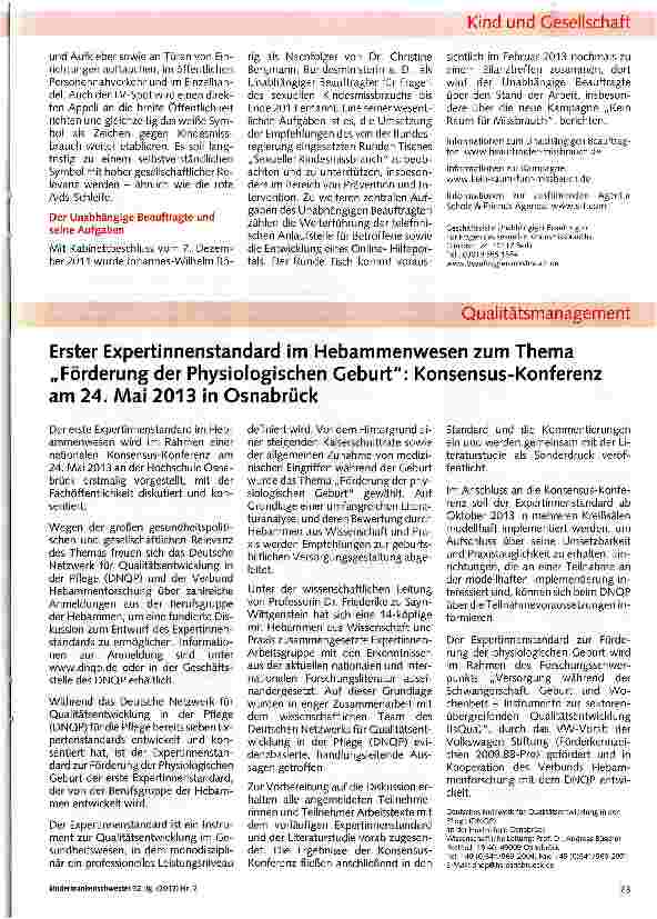Vorschauseite 2: „Kein Raum für Missbrauch - eine Kampagne zum Schutz von Kindern und Jugendlichen vor sexueller Gewalt