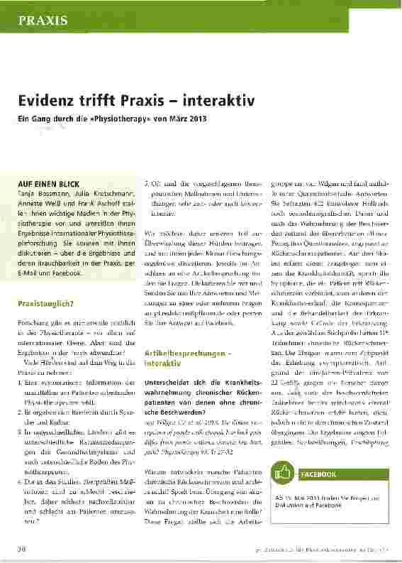 Vorschauseite 1: Evidenz trifft Praxis - interaktiv