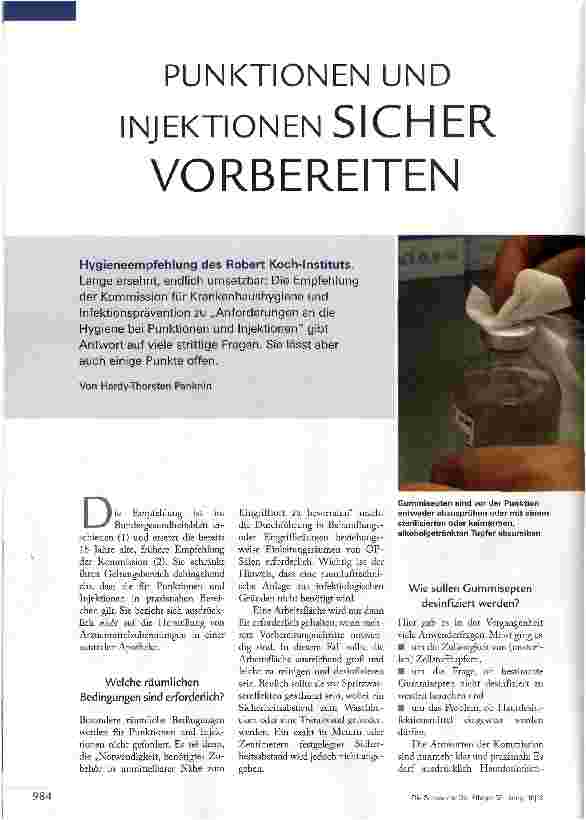 Vorschauseite 1: PUNKTIONEN UND NJEKTIONEN SICHER VORBEREITEN