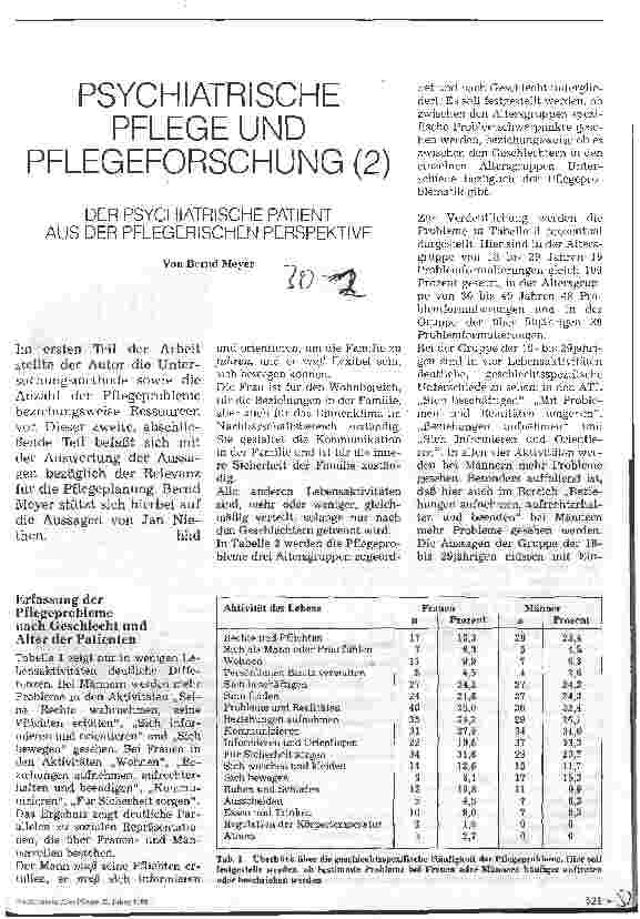 Vorschauseite 1: Psychiatrische Pflege und Pflegeforschung (2) Der psychiatrische Patient aus der pflegerischen Perspektive