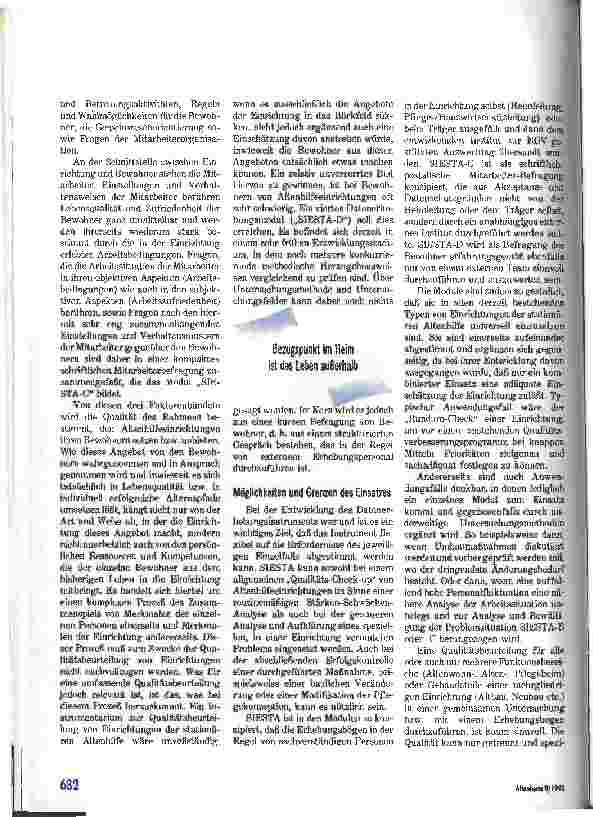 Vorschauseite 4: SIESTA: Wie gut ist Ihre Einrichtung? Systematische Datenerhebung zur Qualitätssicherung